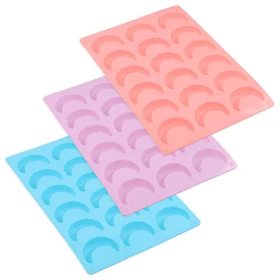 Vanillekipferl-Backform 3er Set, 18 Mulden, Silikon