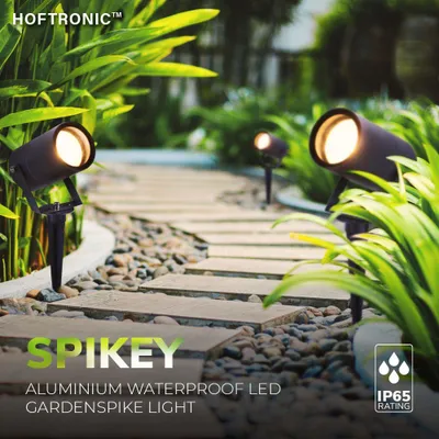 Image de HOFTRONIC - Lot de 3 spots à piquet GU10 4W 345lm 4000K Noir IP65 Dimmable