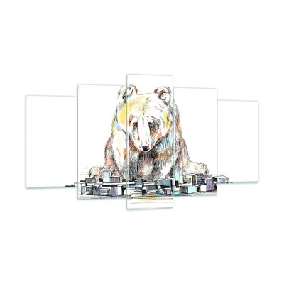 Produktbild von Bilder auf glas - Bär Spielzeug Spiel Illustration - 160x85cm - Glasbilder - Wandbilder - Kunstdruck - zum Aufhängen bereit - Wanddekoration aus Glas - Glas Bilder - Wandbild auf Glas - GEA160x85-2987