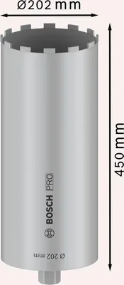 Produktbild von PRO Nassbohrkrone, 202 x 450 mm, G 1 1/4 Zoll UNC