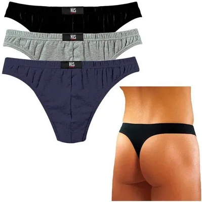 Produktbild von H.I.S. String 3 er-Pack marine, schwarz, grau Größe L
