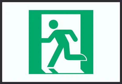 Produktbild von Rettungsweg links Symbol A4 Rückseite selbstklebend Schild