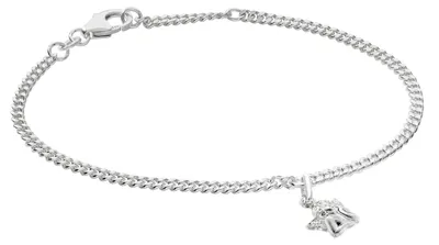 trendor 21588 Mädchen-Armband mit Engel 925 Silber Rhodiniert Panzerband 1