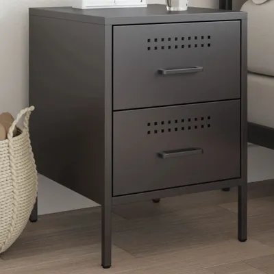 Immagine prodotto di Maison Exclusive - Comodino nero 36x39x50,5 cm Acciaio