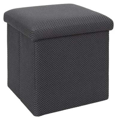 Klappbarer Aufbewahrungspouf 38 cm Dunkelgrau Multifunktional