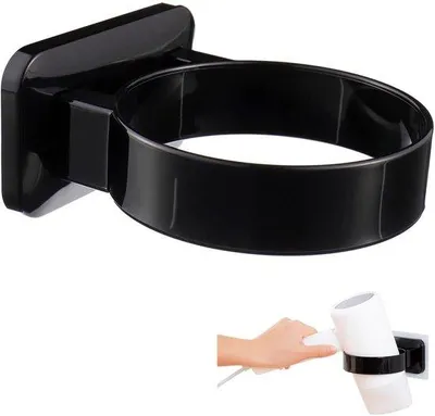 Productafbeelding van Unyqoos® Zelfklevende föhnbeugel voor wandmontage – PVC-kunststof, geen boren nodig, ruimtebesparend, zwart