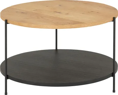 Produktbild von home24 Furnierter Couchtisch - Eiche / Schwarz