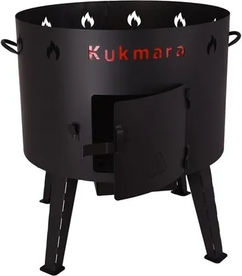 Produktbild von SET Feuerofen Utschak KUKMARA Ø ca. 49 cm + Kazan Usbekisch INNEN GLATT GESCHLIFFEN aus Gusseisen mit Alu-Deckel 22 L