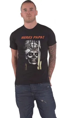 Image de Ghost - "Here's Papa" T-shirt homme/femme unie RO1792 (XL) (Noir)