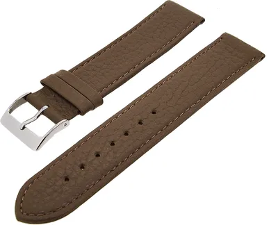 Produktbild von Uhrenarmband Kalbsleder flach mit Naht Taupe 20mm Dornschließe