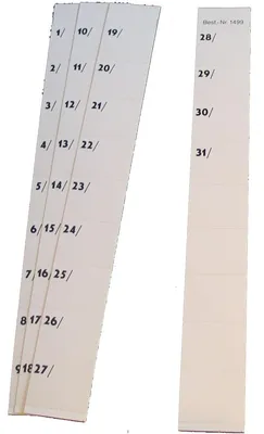 Produktbild von Zahlen 1 bis 31 für Stecktafel B40xH32mm