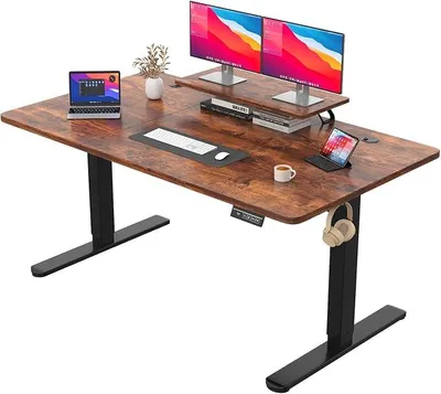 Imagen del producto de Escritorio de 160 x 70 cm con altura ajustable e incluye soporte para monitor