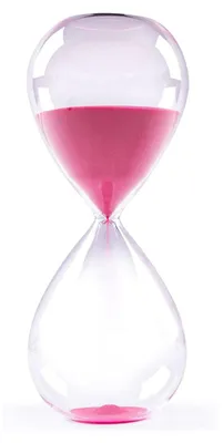 Produktbild von Sanduhr - 5 Minuten Laufzeit - Mit magentafarbenem Sand - Glas - Für Küche Zuhause Schreibtisch Klassenzimmer Büro und Dekoration