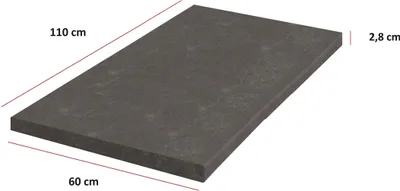 Produktbild von Küchen Arbeitsplatte Metallic Brown 110 cm 28 mm Bianca Grey Rose Küchenzeile