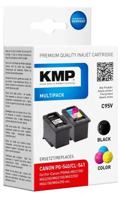 Imagen del producto de KMP 1516,4850 C95V, pack múltiple, negro/color, compatible con Canon PG-540/CL-541