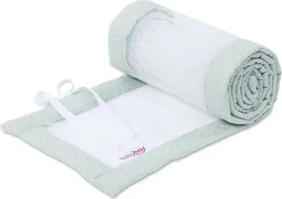 Produktbild von babybay Nestchen Mesh Royal passend für Modell Maxi, Boxspring, Comfort und Comfort Plus, mint Glitzerpunkte gold