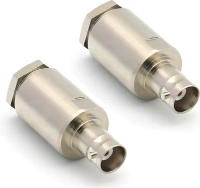 Obrázek produktu pro BNC Buchse Klemmverbinder für LMR400 Belden 9913 RG8, vernickelt, mit vergoldetem Stift (2er-Pack)