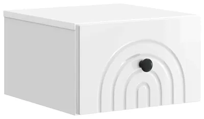 Obrázek produktu pro Nástěnný noční stolek Bílá s vysokým leskem 33 x 34,5 x 20 cm
