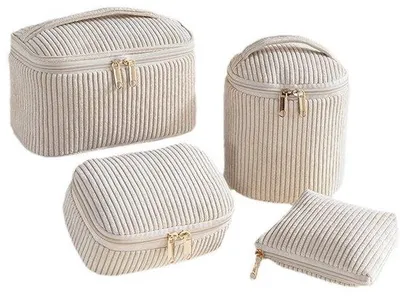 Image de Trousse de toilette 4 pièces - Organiseur de voyage - Kaki - Fluwele - Femmes - Accessoire de voyage