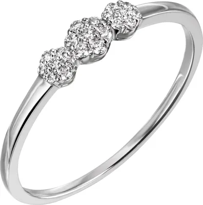 Produktbild von Gr. 50 Damen Ring 585 Gold Weißgold 21 Diamanten Brillanten Weißgoldring