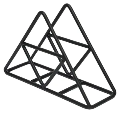 Vertikaler Serviettenhalter aus Eisen, schwarz, 17 x 11 x 5,2 cm