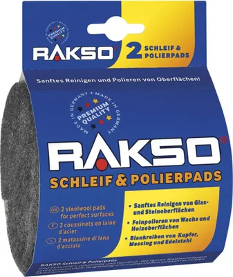Produktbild von Rakso Edelstahlwolle-Schleifkissen fein 2er-Pack SB