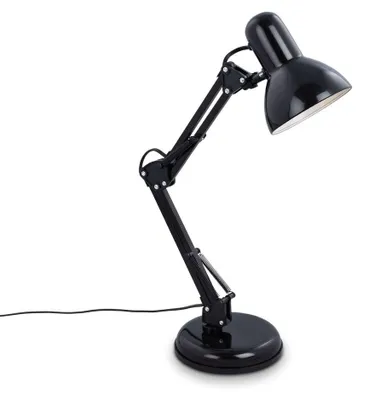 Image de BRILONER - Lampe de bureau avec interrupteur sur le câble, orientable, E14, max.25W, lampe de table, lampe de chevet, lampe de salon à poser, 15,5x53cm, noir