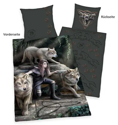 Produktbild von "Anne Stokes" Bettwäsche, 100% Baumwolle ( Renforcé ), 80x80 cm + 135x200 cm