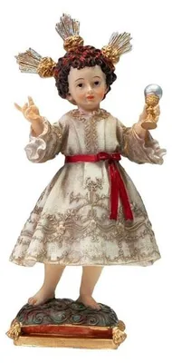 Jesuskind aus Kunstharz, handbemalt, 20 cm