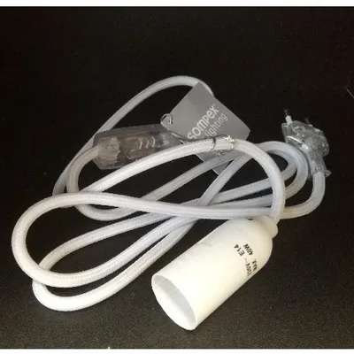 Produktbild von E14 Lampen Fassung m. Schalter Stecker Textil weiß