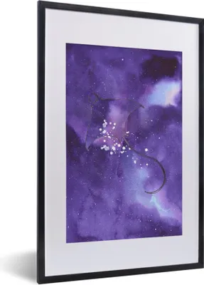 Produktbild von MuchoWow® MuchoWow® Gerahmtes Poster Manta - Weltraum - Lila 40x60 cm - Poster mit zchwarzem Bilderrahmen - Poster in Rahmen