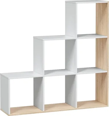 Produktbild von Stufenregal >Step< in Kanda-Eiche / Artik-Weiß - 108x110x28 (BxHxT)