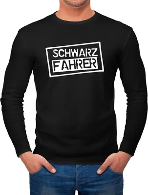 Produktbild von Herren Long-Sleeve Schwarzfahrer Skifahrer Snowboardfahrer Wintersportler Piste lustig Fun-Shirt Langarm-Shirt Moonworks® schwarz M