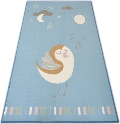 Obrázok produktu pre Detský koberec LOKO Bird blue, protišmykový modrý 120x170 cm