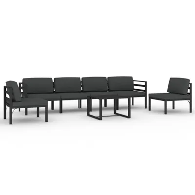 Produktbild von 7-tlg. Garten-Lounge-Set mit Kissen Aluminium Anthrazit