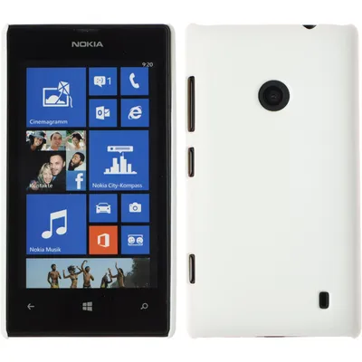 Produktbild von PhoneNatic Case kompatibel mit Nokia Lumia 520 - Hülle weiß gummiert Hard-case + 2 Schutzfolien