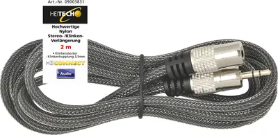 Produktbild von Stereo-Klinkenverlängerung, 2m, 3,5mm Klinke, Nylon