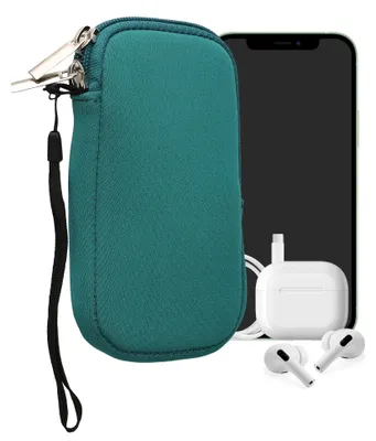 Produktbild von kwmobile Neopren Handytasche für Smartphones S - 4,5" - Handy Tasche mit Reißverschluss - Handyhülle universal Petrol