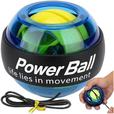 Image de KRUMAD Powerball Handtrainer 8 000 tr/min avec LED, Gyro Ball pour le poignet et l'avant-bras, entraînement de la force de préhension, de la coordination et rééducation