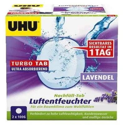 Produktbild von UHU 50765 Luftentfeuchter Nachfülleinheit, 2 x 100 g Mit Lavendelduft