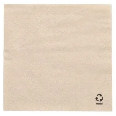 Produktbild von 5000 Servietten, 1-lagig 1/4-Falz 33 cm x 33 cm natur aus recyceltem Papier