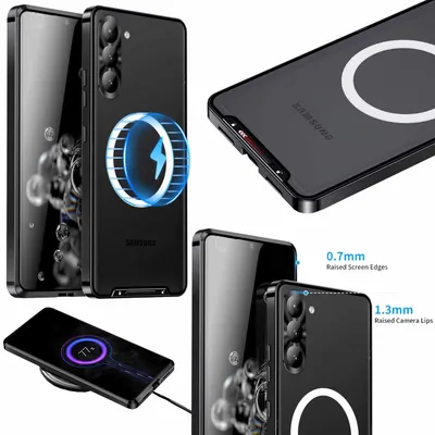 Image de Étui magnétique Magsafe en métal noir pour Samsung Galaxy S23 Plus