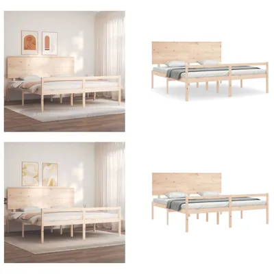 Produktbild von vidaXL Seniorenbett mit Kopfteil 200x200 cm Massivholz - Seniorenbett - Seniorenbetten - Bett Für Senioren - Betten Für Senioren