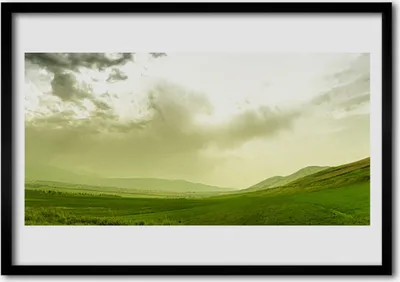 Produktbild von Bild 70x50 MDF-Rahmen Wandkunst Natur Grün Meadow View