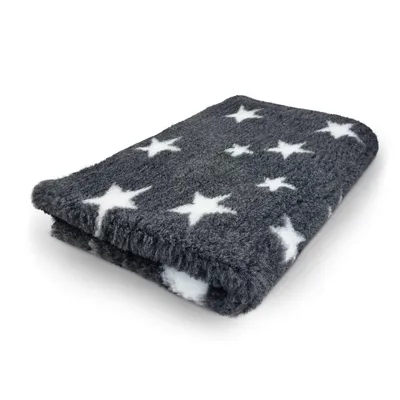 Produktbild von Vet Bed Hundebett mit Antirutschbeschichtung anthrazit + weiße Sterne 150 x 100 cm