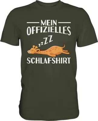 Produktbild von Offizielles Schlafshirt Nachthemd Schlafanzug Pyjama Giraffe T-Shirt – Urban Khaki / 3XL