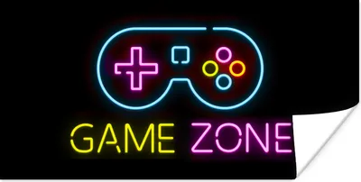 Produktbild von MuchoWow® Poster Controller - Spiel - Neon - Schwarz - Zitate - Spielzone 80x40 cm - Wanddeko