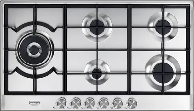 Image de De'Longhi NSL 590D X Table de cuisson à gaz encastrable, 90 cm, inox, 5 brûleurs
