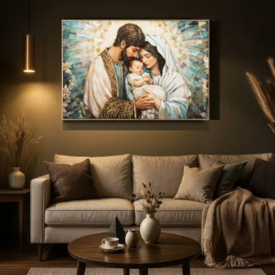 Obrázek produktu pro Lakovaný obraz na plátně s rámem a reliéfy 122x4x82 cm