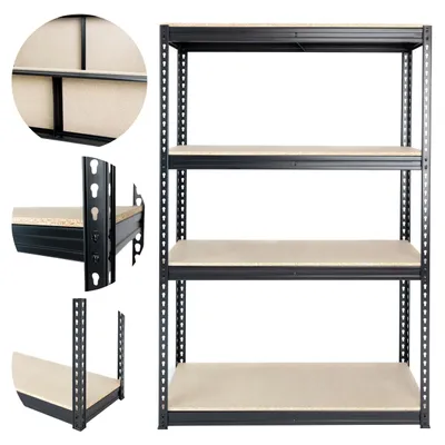 Produktbild von Schwerlastregal, Metallregal 4Fachböden, 180x120x40 cm, Tragkraft 2400 kg, Stahl 1,4 mm und Spanplatte 15 mm, Montage ohne BEIN KOMPLETT!